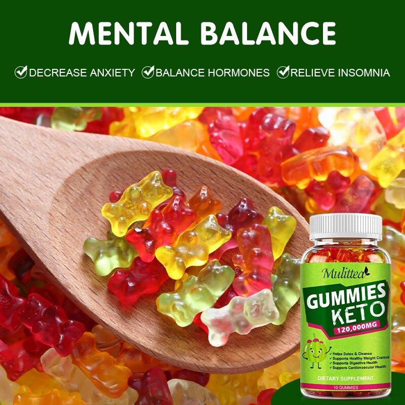 Mulittea Biologische Keto Beer Gummies Keton Platte Buik Vet Brander Apple Azijn Cider Ketogeen Gewichtsverlies Fitness Supplementen