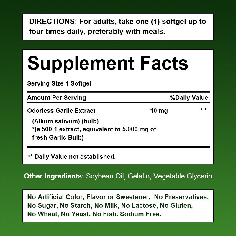 Alliwise Biologische Knoflook Capsules 5000Mg Voor Verlagen Van Cholesterol Verhoogt Immuniteit Verbetert Cardiovasculaire Geurloos Gezondheid Dieet