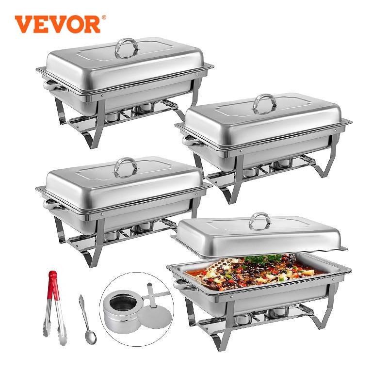 Vevor 9L/8 Quart Chafing Gerechten Buffet Kachel Voedsel Warmer Rvs Opvouwbaar Voor Self-Service Restaurant Catering partijen