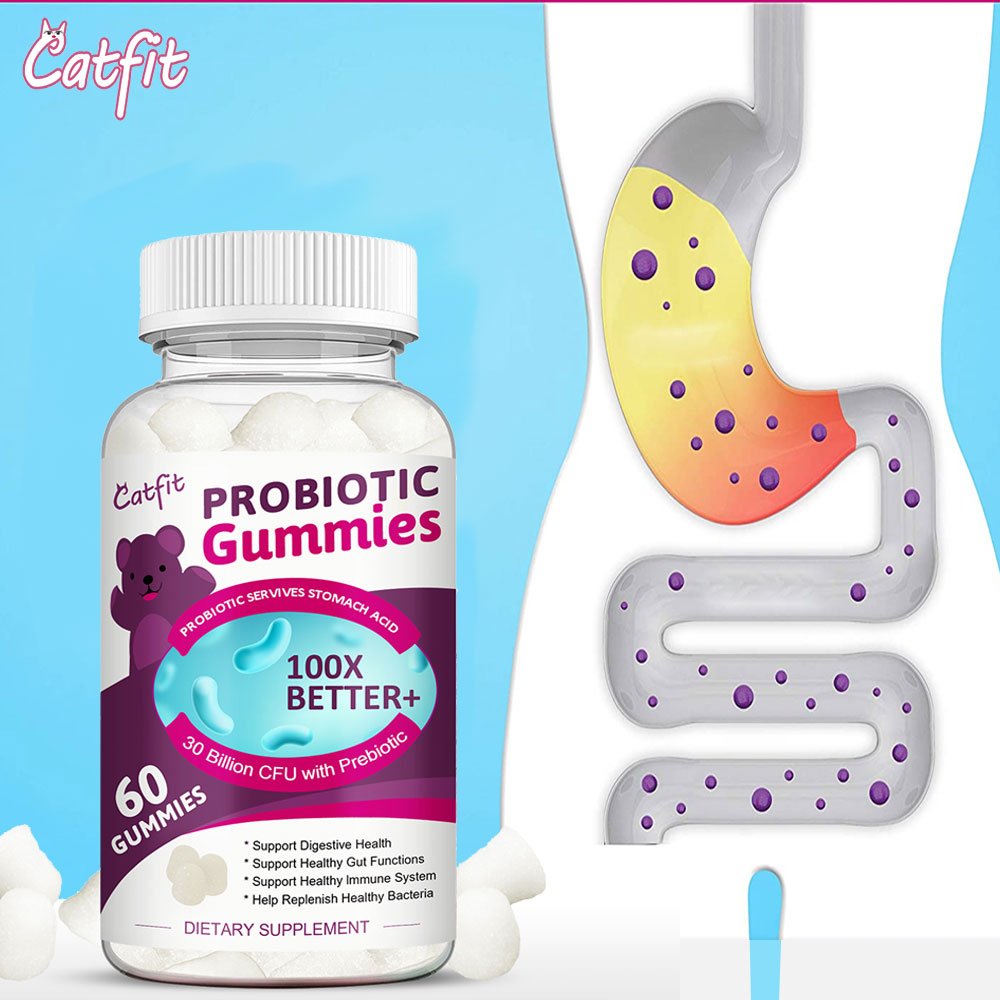 Catfit Biologische Probiotica Gummies Afslanken Product Versterken Immuniteit Gastro-intestinale Verpleging Helpen Spijsvertering Item