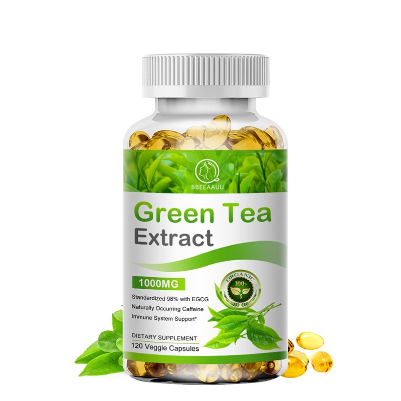 100% Biologische Groene Thee Extract Capsules Krachtige Antioxidant Afslanken Ondersteunt Gezonde Spijsvertering Vermindert Opgeblazen Gevoel Gezondheid Voedsel