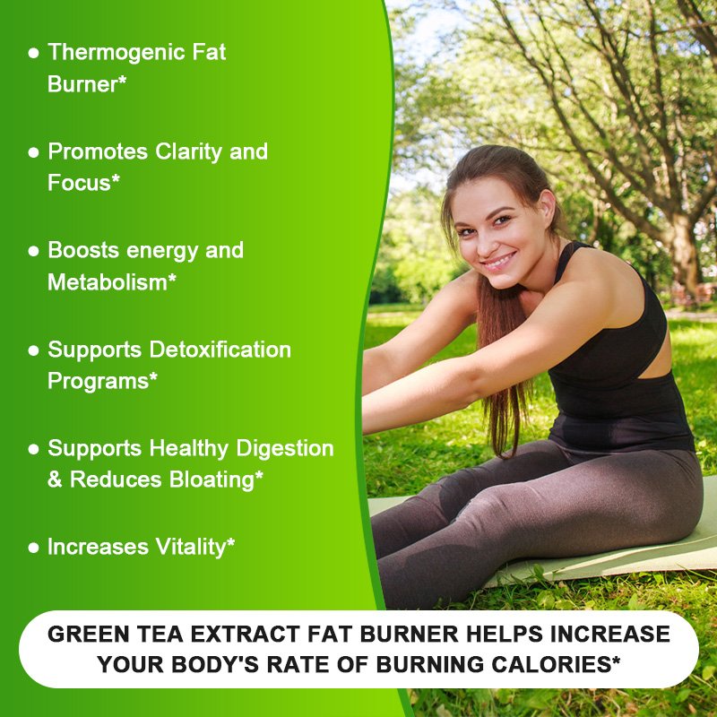 100% Biologische Groene Thee Extract Capsules Krachtige Antioxidant Afslanken Ondersteunt Gezonde Spijsvertering Vermindert Opgeblazen Gevoel Gezondheid Voedsel