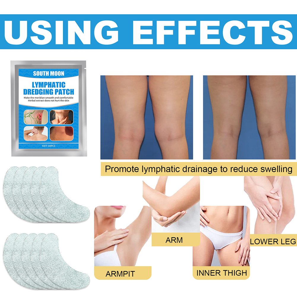 10 Stks/zak Saffraan Biologische Lymfedrainage Detox Patch Effectieve Anti-Zwelling Gips Pijnloze Behandeling Gezondheidszorg Voor Body
