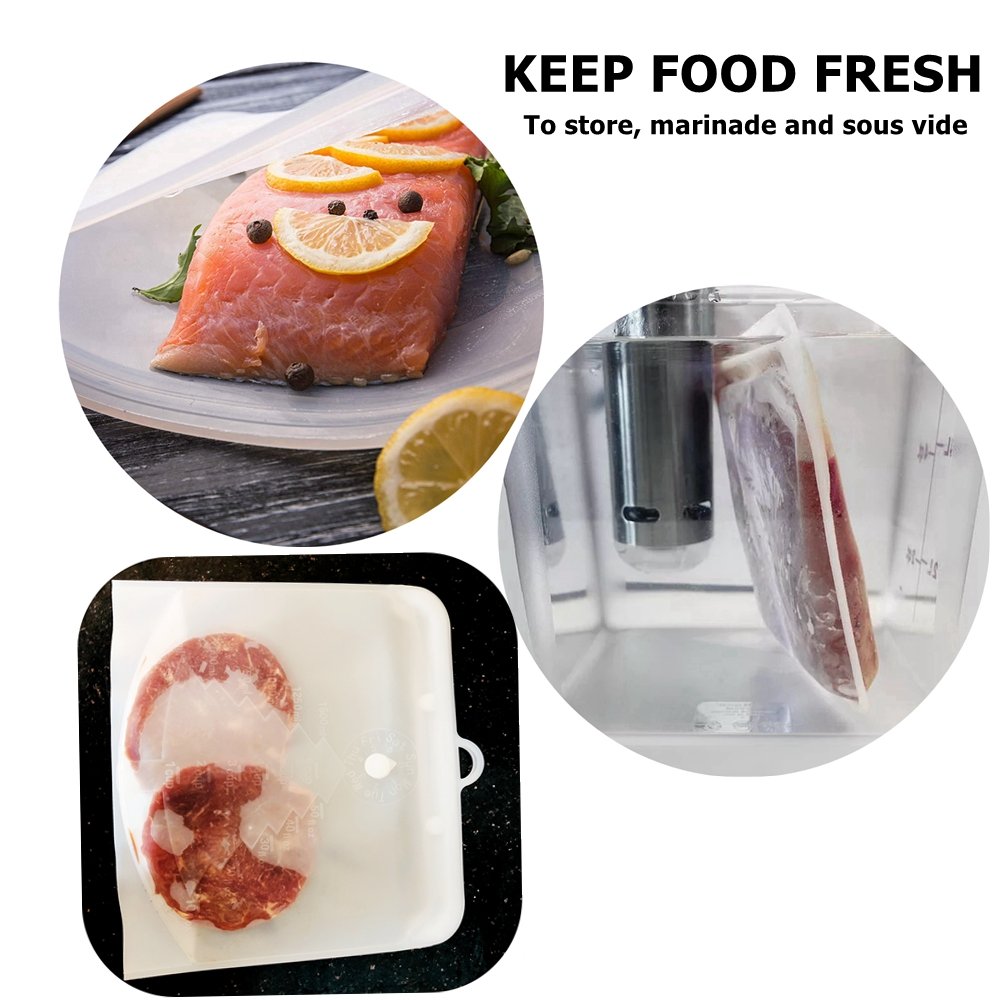 Pulisi Siliconen Herbruikbare Voedsel Zak 1500Ml 50Oz Lekvrij Containers Herbruikbare Verse Zak Voedsel Opbergtas Vriezer Zak Snack