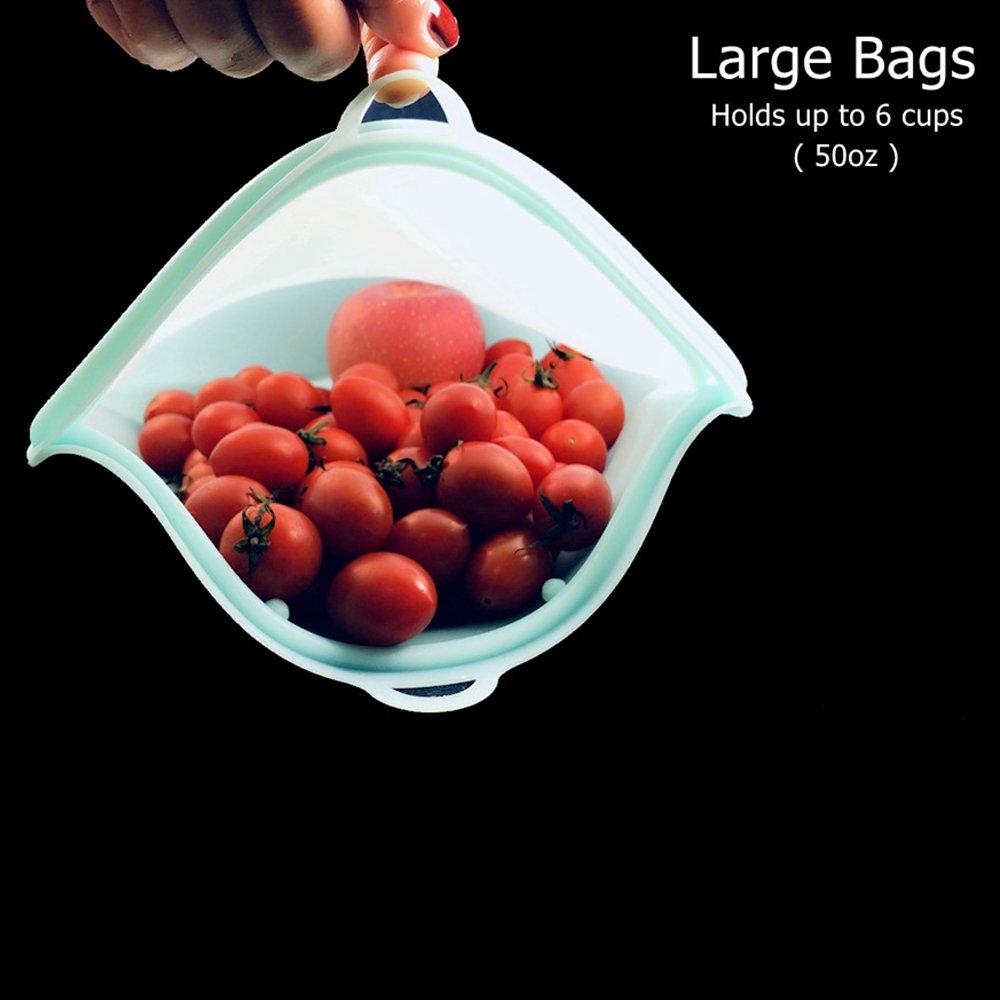 Pulisi Siliconen Herbruikbare Voedsel Zak 1500Ml 50Oz Lekvrij Containers Herbruikbare Verse Zak Voedsel Opbergtas Vriezer Zak Snack