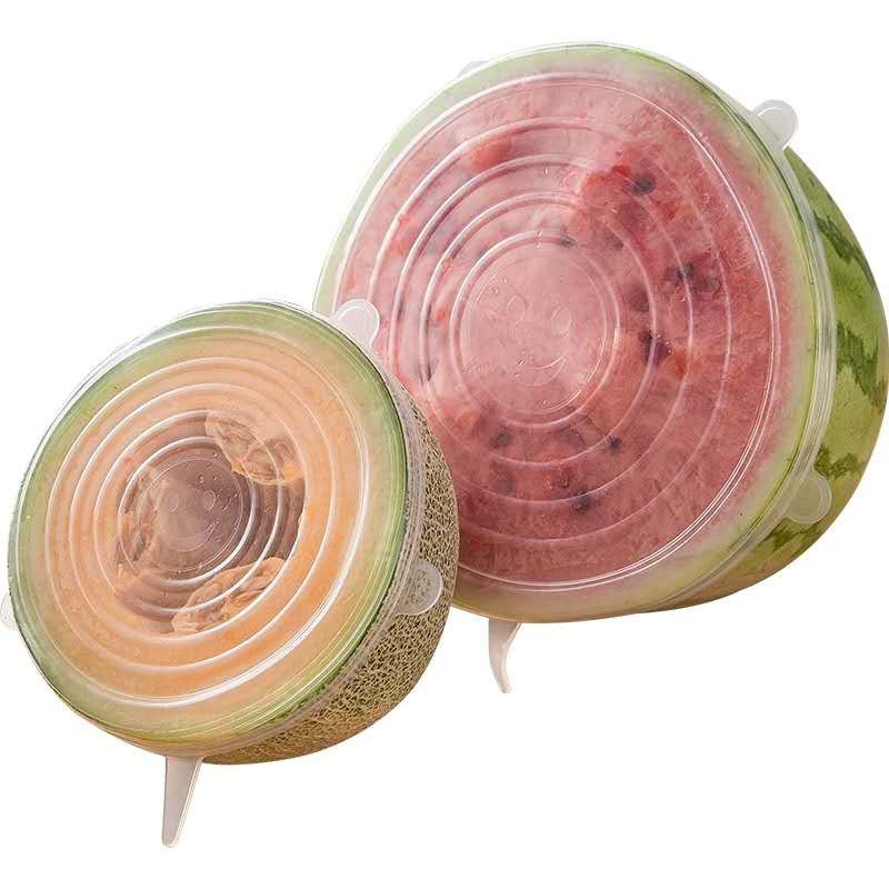 6 Stks/set Siliconen Vers Houden Cover Voedsel Afsluitdeksel Nul Afval Keuken Accessoires Herbruikbare Beschermende Film Container