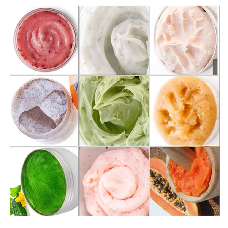 350Ml Dropship Biologisch Fruit Aardbei Papaya Houtskool Lavendel Exfolianting Whitening Hydraterende Gezicht En Body Scrub