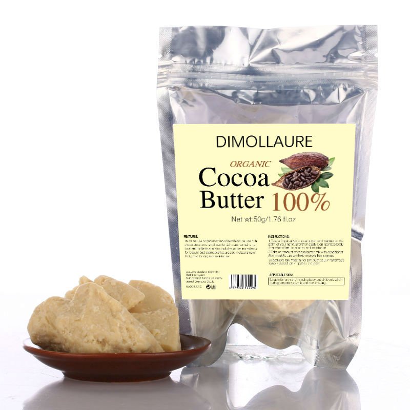 * Dimollaure 50G-500G Pure Cacaoboter Ruwe Ongeraffineerde Cacaoboter Huidverzorging Carrier Olie Natuurlijke Organische olie Cosmetica Ruwe