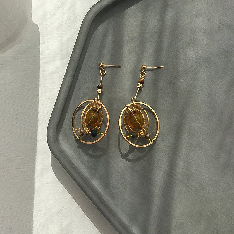 Amorcome Koreaanse Lange Ronde Draaibaar Planeet Druppel Oorbellen Voor Vrouwen Ronde Dangle Oorbellen Pendientes Mode-sieraden Brinco