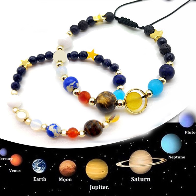 Universe Acht Planeten Kralen Armbanden Mode-sieraden Natuurlijke Zonnestelsel Energie Armband Voor Vrouwen Of Mannen Chritmas