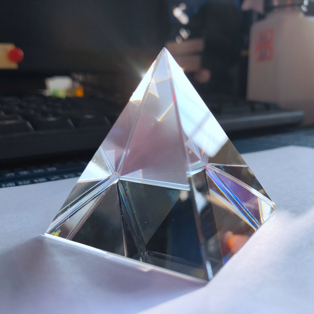 80Mm Hoge Kwaliteit Optische Glas Transparant Regenboog Rechthoekige Polyhedral Popularisering Wetenschap Studeren Student Piramide Prisma