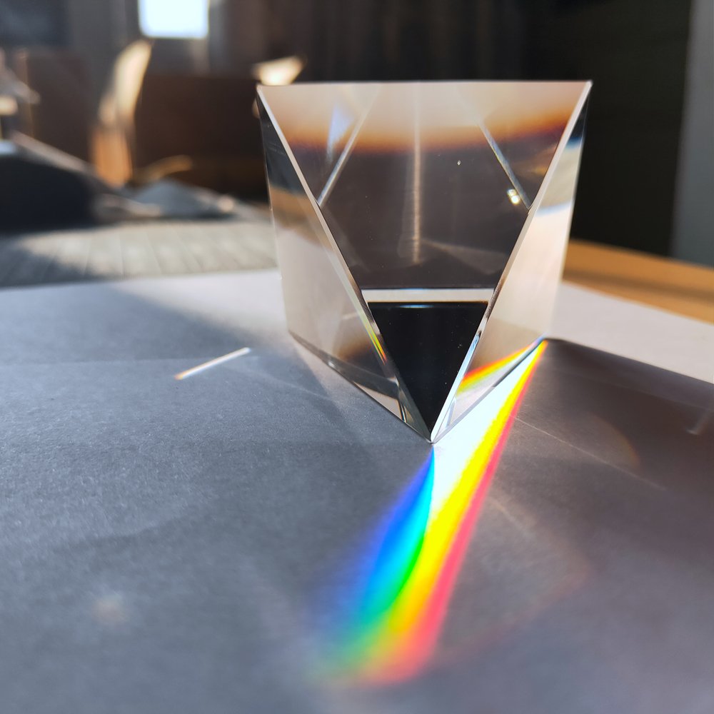 80Mm Hoge Kwaliteit Optische Glas Transparant Regenboog Rechthoekige Polyhedral Popularisering Wetenschap Studeren Student Piramide Prisma