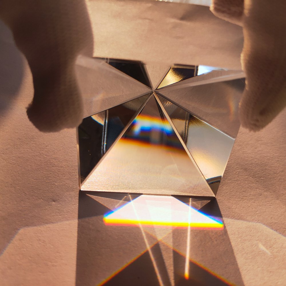 80Mm Hoge Kwaliteit Optische Glas Transparant Regenboog Rechthoekige Polyhedral Popularisering Wetenschap Studeren Student Piramide Prisma