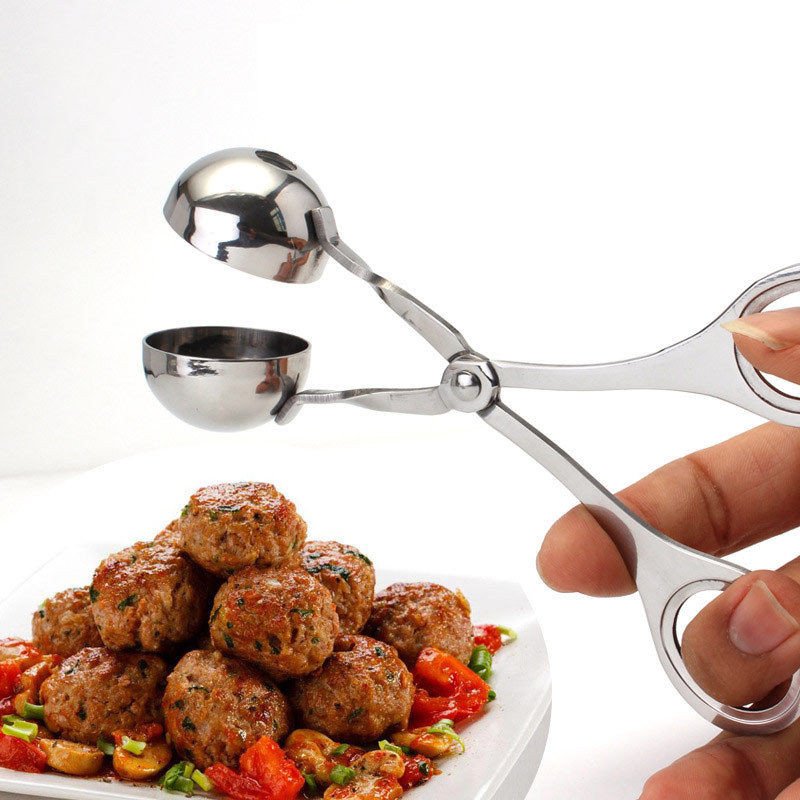 Non Stick Rvs Vlees Baller Cookie Deeg Gehaktbal Scoop Grote Keukengerei Voedsel Vormige Maker