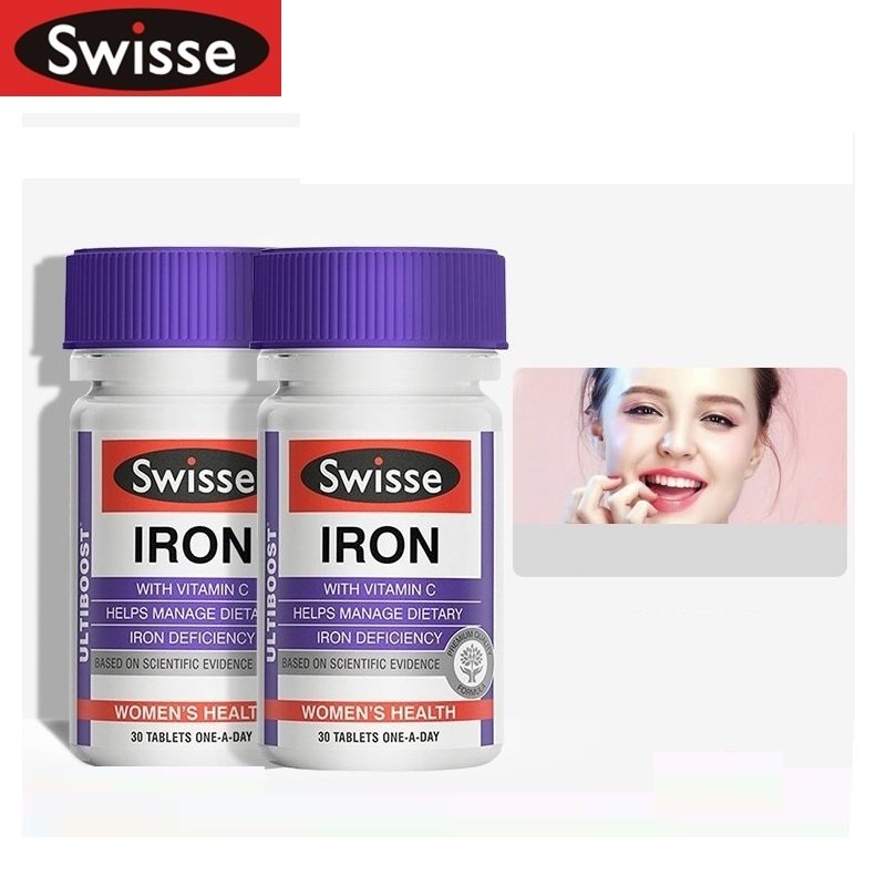 Australië Swisse Ijzer Supplement 30 Tabletten Vrouwen Gezondheid Bloed Dietary Ijzertekort Vitamine C Immuunsysteem Vegetariërs Veganisten