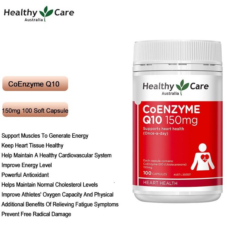 Gezonde Zorg Co-enzym CoQ10 Capsules Mannen Vrouwen Hart Gezondheid Supplementen Fysieke Prestaties Cardiovasculaire Systeem Energie Niveaus