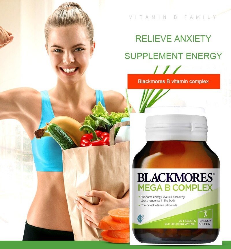 Australië Bm Vitaminen Mega B Complex 75Tablet Zenuwstelsel Stress Functie Boost Fysieke Activiteit Gezondheid Wellness Supplementen
