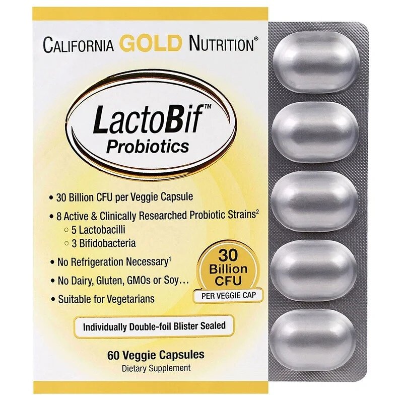 California Goud Voeding, Lactobif Probiotica, 30 Miljard Cfu, 60 Veggie Capsules