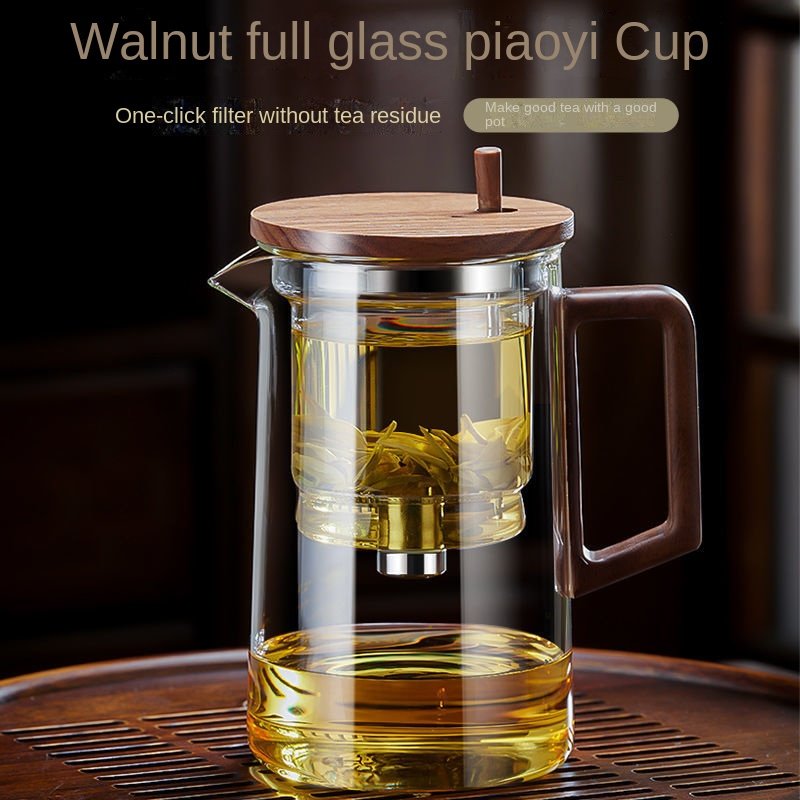 Walnoot Elegante Beker Vol Glas Theepot Waterkoker Filter Thee Scheiding Liner Thee Set Hoogwaardige Elegante Pot Thee zetgroep Tea Pot