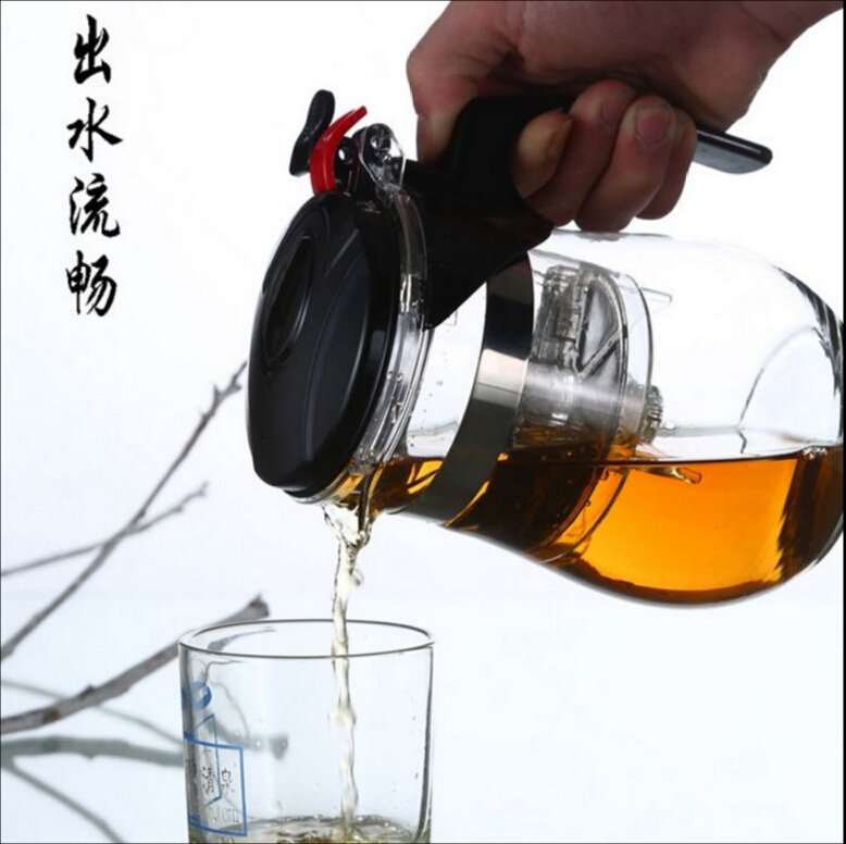 750Ml Hittebestendige Glazen Theepot Chinese Kung Fu Thee Bloem Thee Pot Compact Size Koffiezetapparaat Puer Waterkoker Drinkwares