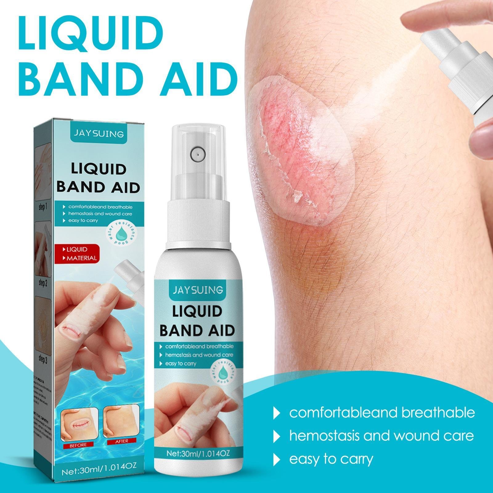 30Ml Vloeibare Bandage Spray Waterdichte Vloeibare Spuit Voor Alle Huid Gebieden Waterdichte Wondgenezing Gel Vloeibare Hemostatische Lijm