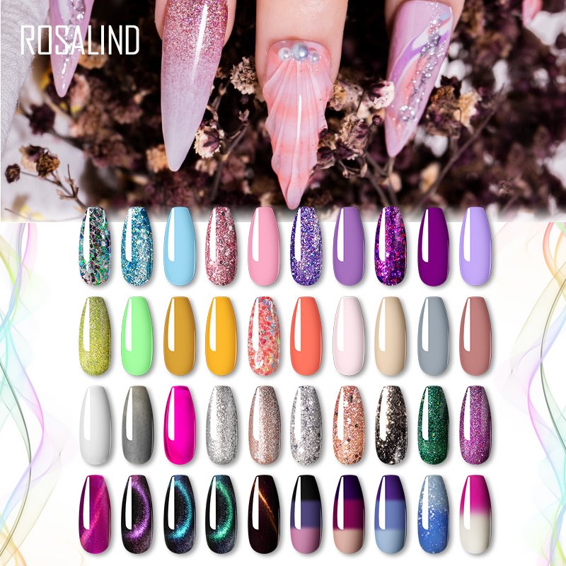 Rosalind Glitter Nagellak Semi Permanente Alle Voor Manicure Nails Art Uv Led Hybrid Vernissen Base Top Coat Soff Off gel Nail
