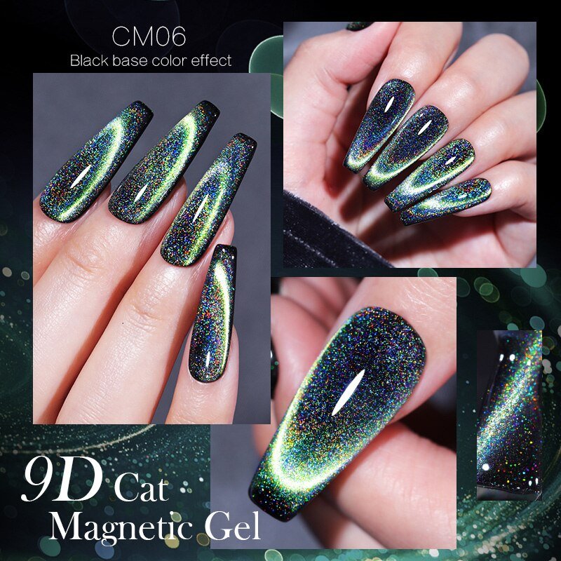 Geboren Pretty 7Ml 9D Kat Magnetische Gel Polish Kleurrijke Shining Chameleon Gel Vernis Alle Voor Manicure Worden Gebruikt Zwart kleur Base