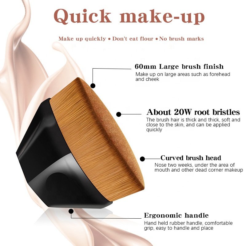 Zes Hoeken Make-Up Borstel Kabuki Vlekkeloze Foundation Brush Voor Vloeibare Make Up Brush Set Cosmetische Zachte Synthetische Make-Up Voor Vrouwen