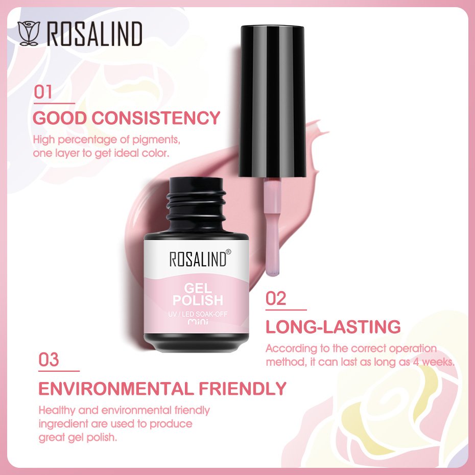 Rosalind Nail Gel Polish Vernissen Semi Permanente Pure Kleur Alle Voor Manicure Soak Off Uv Nagels Art Base Top Coat uv Gel Polish