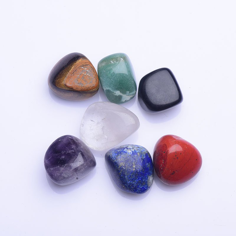 Natuurlijke Quartz Zeven Chakra Steen 7 Kleuren Set Yoga Chakra Lrregular Handmatig Polijsten Reiki Healing Kristallen Steen Stenen Comfo