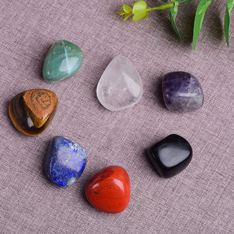 Natuurlijke Quartz Zeven Chakra Steen 7 Kleuren Set Yoga Chakra Lrregular Handmatig Polijsten Reiki Healing Kristallen Steen Stenen Comfo