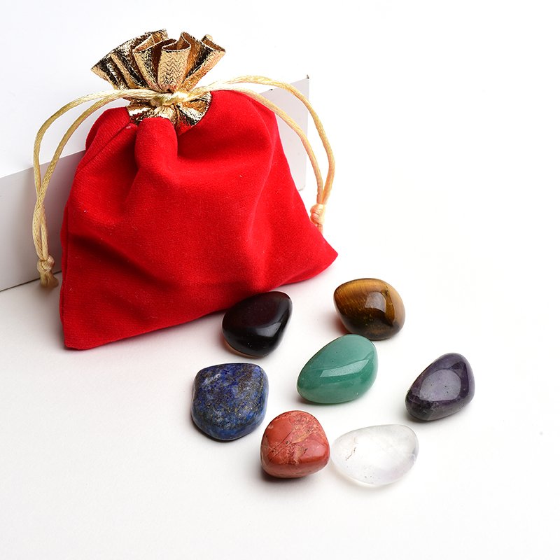 Natuurlijke Quartz Zeven Chakra Steen 7 Kleuren Set Yoga Chakra Lrregular Handmatig Polijsten Reiki Healing Kristallen Steen Stenen Comfo