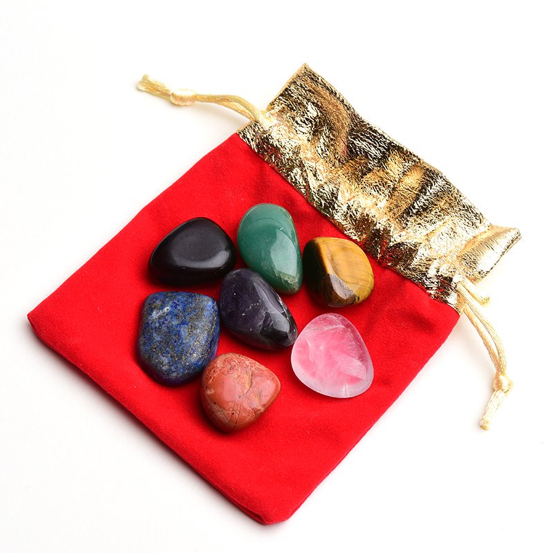 Natuurlijke Quartz Zeven Chakra Steen 7 Kleuren Set Yoga Chakra Lrregular Handmatig Polijsten Reiki Healing Kristallen Steen Stenen Comfo