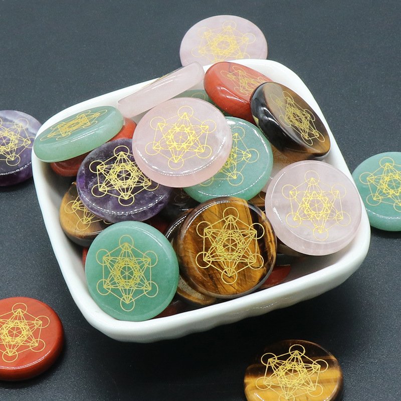 5Pcs Natuurlijke Metatron Crystal Stenen Hamsa Hand Oog Van Horus Heilige Symbool Gems Energie Amulet 7 Reiki Chakra Healing quartz Set