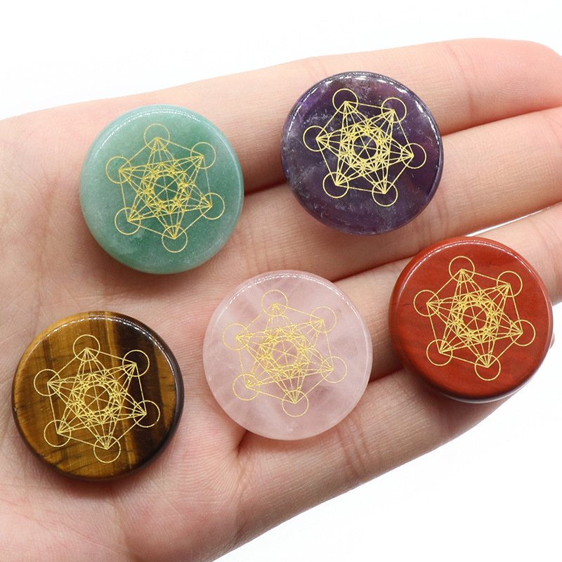 5Pcs Natuurlijke Metatron Crystal Stenen Hamsa Hand Oog Van Horus Heilige Symbool Gems Energie Amulet 7 Reiki Chakra Healing quartz Set