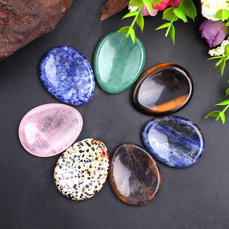 Mooie Zeven Chakra Vergeet Zorgen Stenen Crystal Healing Succes Rijkdom Gezondheid Reiki Home Energy Edelsteen Duim Massage Stenen