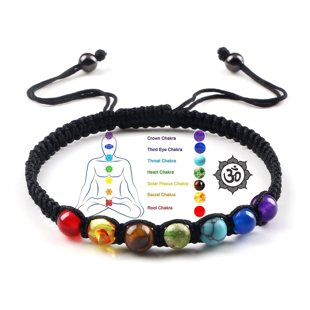 Handgemaakte 7 Chakra Kralen Armband 6Mm Natuursteen String Gevlochten Yoga Reiki Healing Balance Armbanden En Armbanden Meditatie Gift