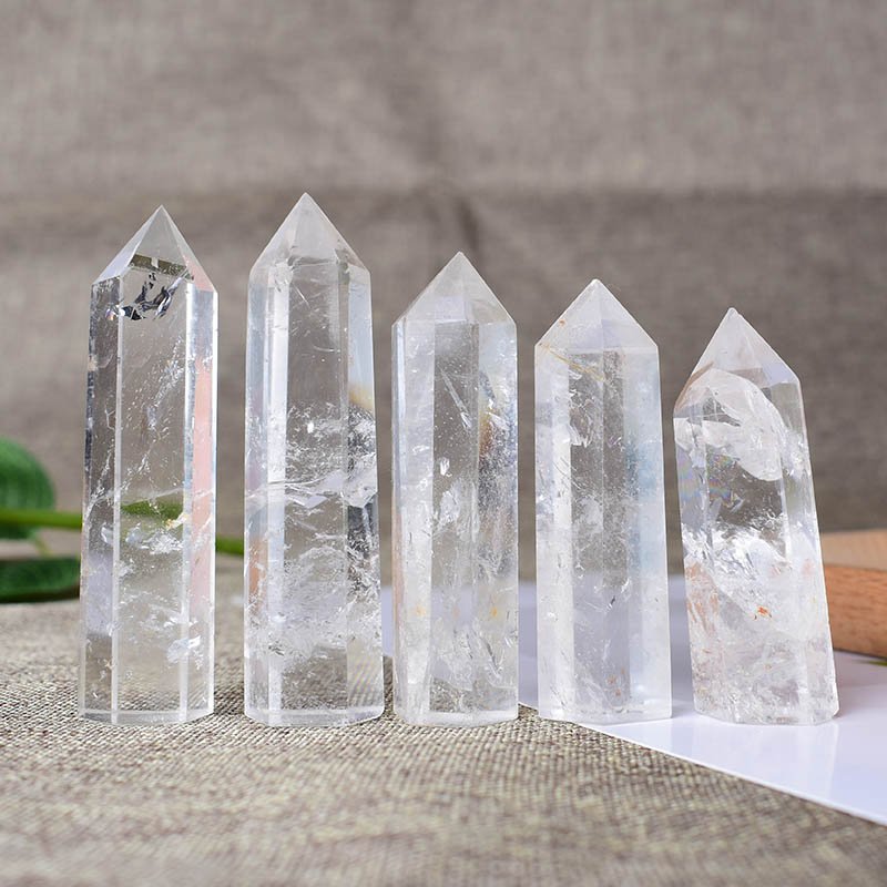 1Pc Natural Crystal Clear Quartz Crystal Point Wand Meditatie Healing Steen Woondecoratie Reiki Tower Mooie Ornament Gift 1Pc Natural Crystal Clear Quartz Crystal Point Wand Meditatie Healing Steen Woondecoratie Reiki Tower Mooie Ornament Gift