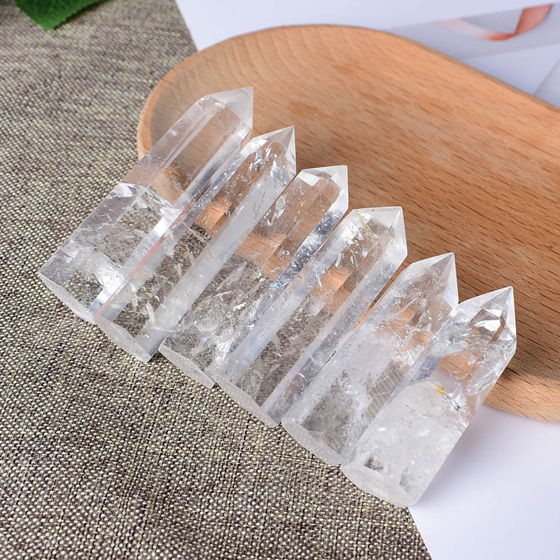 1Pc Natural Crystal Clear Quartz Crystal Point Wand Meditatie Healing Steen Woondecoratie Reiki Tower Mooie Ornament Gift 1Pc Natural Crystal Clear Quartz Crystal Point Wand Meditatie Healing Steen Woondecoratie Reiki Tower Mooie Ornament Gift