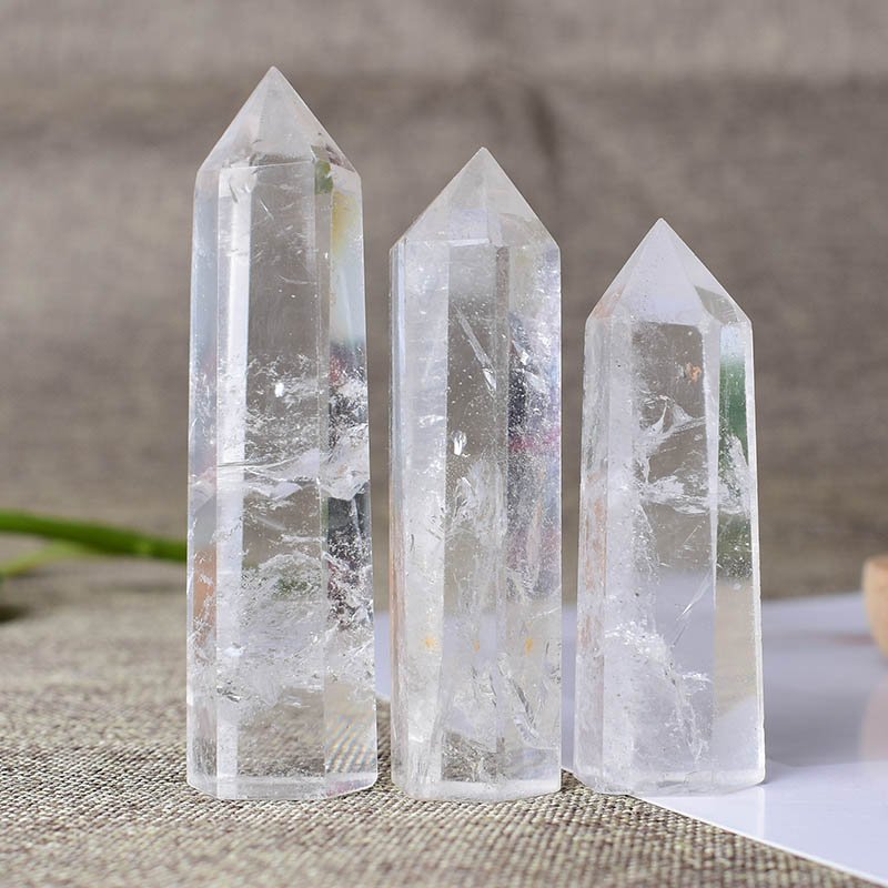 1Pc Natural Crystal Clear Quartz Crystal Point Wand Meditatie Healing Steen Woondecoratie Reiki Tower Mooie Ornament Gift 1Pc Natural Crystal Clear Quartz Crystal Point Wand Meditatie Healing Steen Woondecoratie Reiki Tower Mooie Ornament Gift