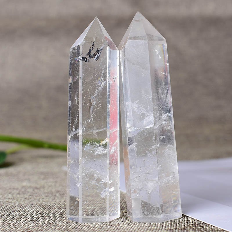 1Pc Natural Crystal Clear Quartz Crystal Point Wand Meditatie Healing Steen Woondecoratie Reiki Tower Mooie Ornament Gift 1Pc Natural Crystal Clear Quartz Crystal Point Wand Meditatie Healing Steen Woondecoratie Reiki Tower Mooie Ornament Gift