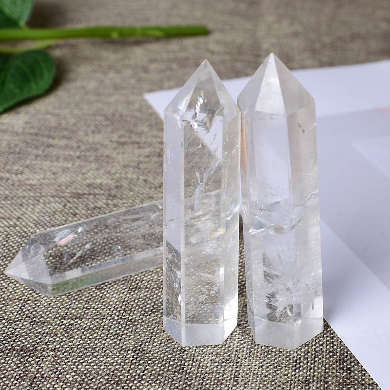 1Pc Natural Crystal Clear Quartz Crystal Point Wand Meditatie Healing Steen Woondecoratie Reiki Tower Mooie Ornament Gift 1Pc Natural Crystal Clear Quartz Crystal Point Wand Meditatie Healing Steen Woondecoratie Reiki Tower Mooie Ornament Gift