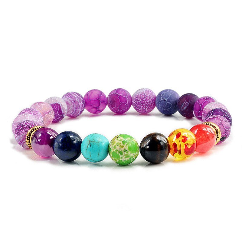 11 Natuursteen Kralen Multicolor Bangle 7 Chakra Healing Balans Kralen Armband Voor Vrouwen Reiki Gebed Yoga Polsbandje Sieraden