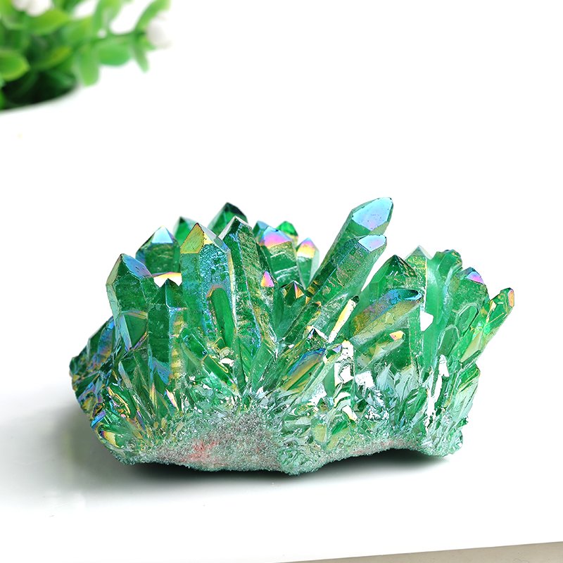 100% Natuurlijke Quartz Cluster Electroplated Kolom Ruwe Kristallen Reiki Minerale Erts Voor Ornamenten Aquarium Home Decor Healing Stone