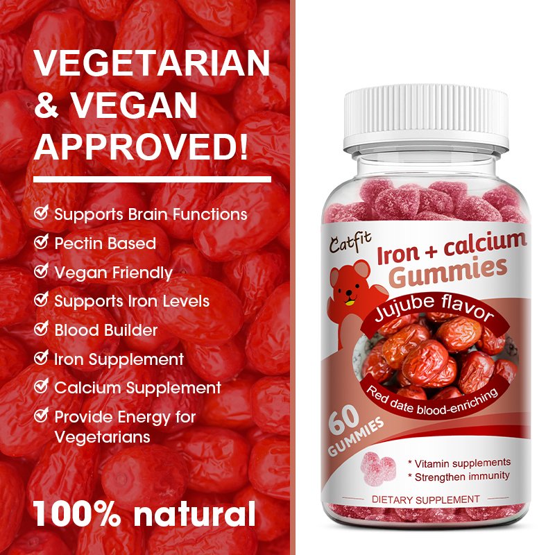 Catfit Natuur Rode Data Gummies VitaminD3 Item Verrijken Het Bloed Antisenescence Jujube Gezondheidszorg Kosher Snacks