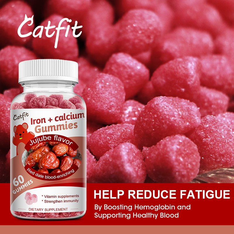 Catfit Natuur Rode Data Gummies VitaminD3 Item Verrijken Het Bloed Antisenescence Jujube Gezondheidszorg Kosher Snacks