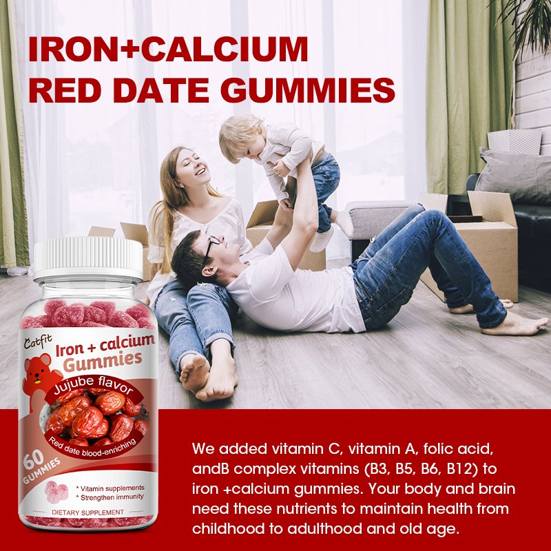 Catfit Natuur Rode Data Gummies VitaminD3 Item Verrijken Het Bloed Antisenescence Jujube Gezondheidszorg Kosher Snacks
