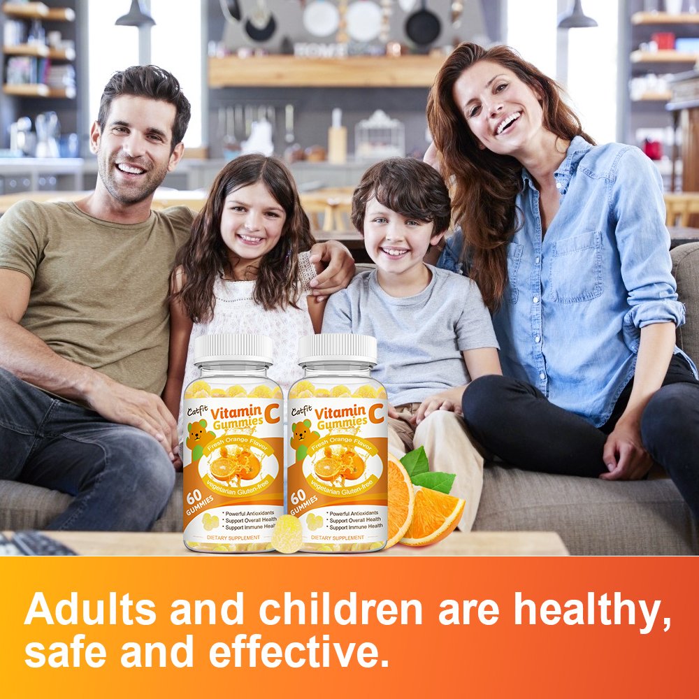 Catfit Zoete Oranje Vitamine C Gummies Anti-Aging Gummies Vc Voedingssupplement Dagelijks Snacks Ruwe Huidverzorging Voedsel