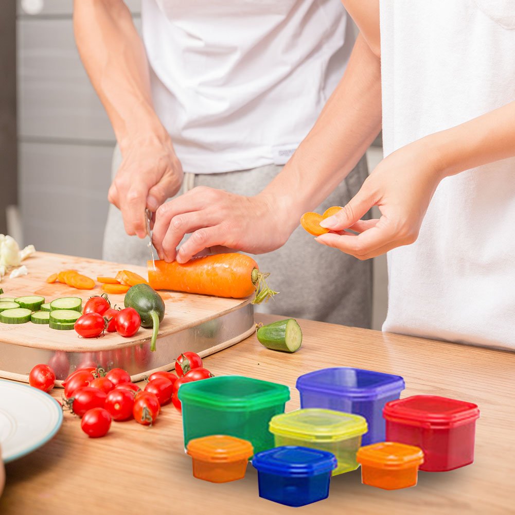 14Pcs Gezond Eten Lunchbox Dieet Plannen 21 Dag Voedsel Opslag Magnetron Veilig Gecodeerde Label Gegraveerd Maaltijd Portion Control container