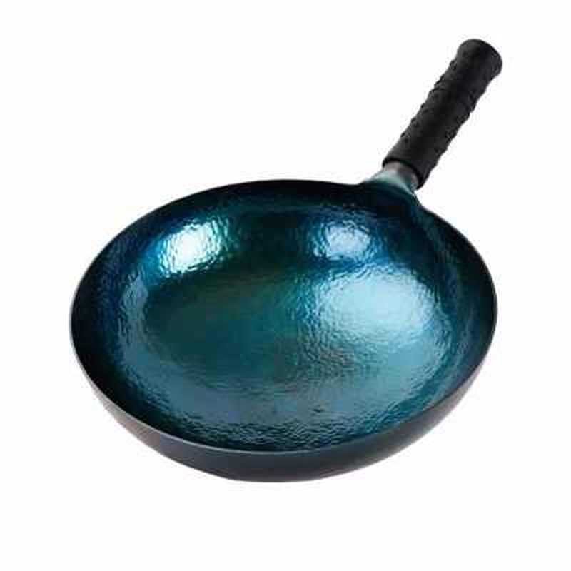 Hoogwaardige Handgemaakte Ijzeren Pan Zonder Coating Gezondheid Wok Non-stick Pan Gasfornuis Inductie Fornuis Algemene Zhangqiu ijzeren Wok 36Cm